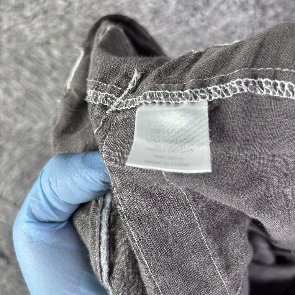 Pete & Greta Johnny Was Linen Cargo Shorts Womens 8 Gray Utility Lightweight - Picture 3 of 7
